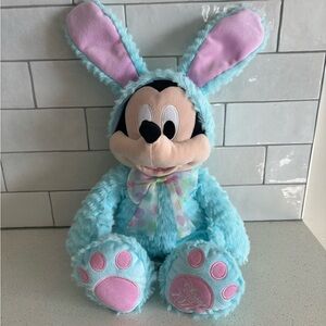 Disney Mickey Mouse In Bunny Costume 2022 Plush Stuffed Animal  Easter Blue Toy